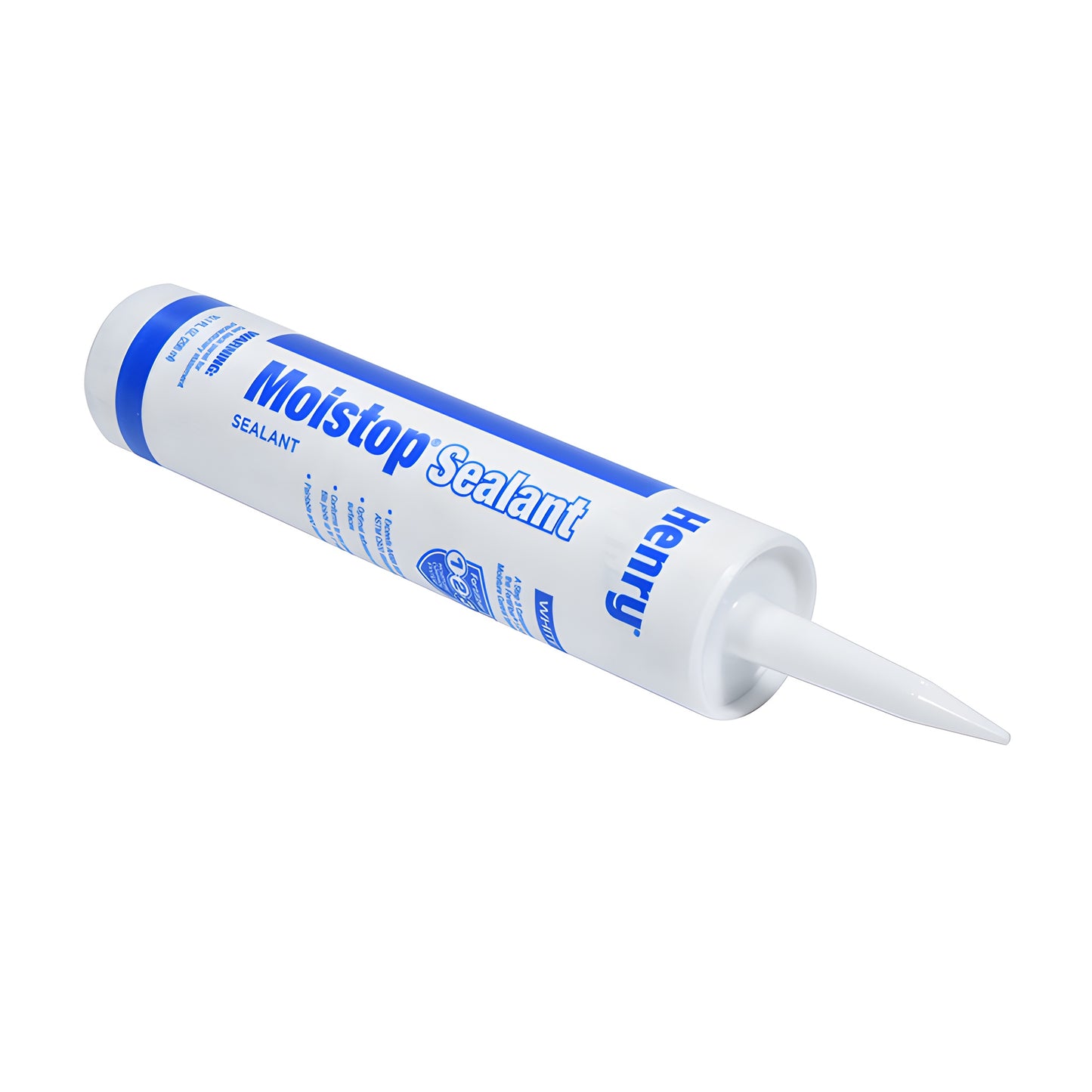Moistop Sealant cartridge (SKU M704015) - white tube with blue branding and tapered nozzle.