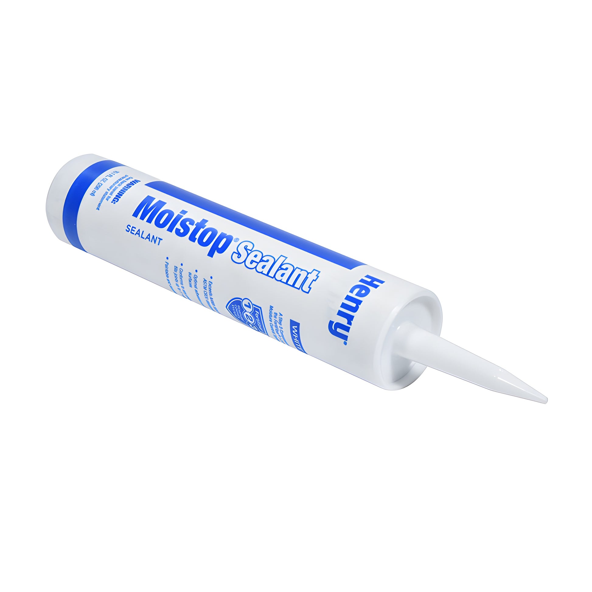 Moistop Sealant cartridge (SKU M704015) - white tube with blue branding and tapered nozzle.