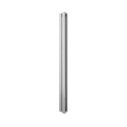 HPH480BS O-style brushed stainless steel shower door handle, slim back-to-back square tubular double bar for 3/8" glass