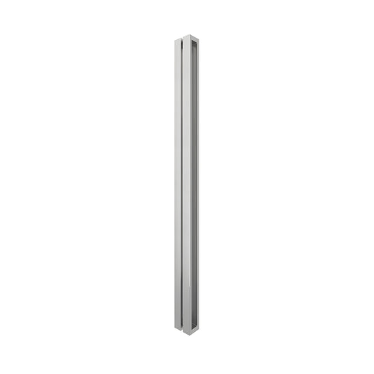 HPH480BS O-style brushed stainless steel shower door handle, slim back-to-back square tubular double bar for 3/8" glass
