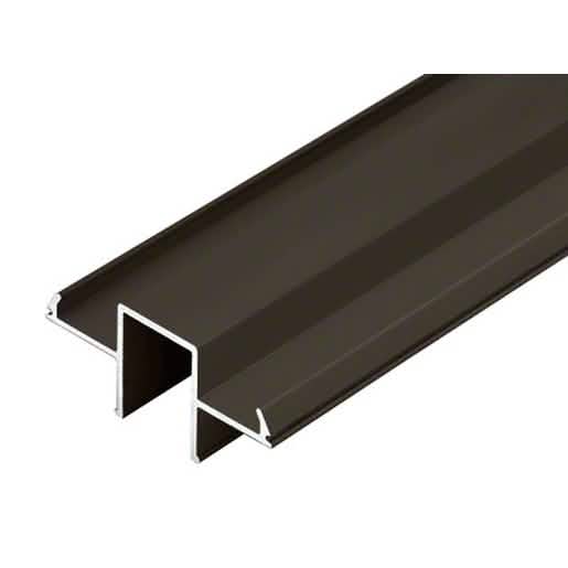 "Matte Bronze Wood Top Cap Infill Glass Channel, 241" Length - Sleek, Modern, Durable Desi
