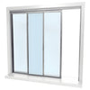 Daisy 48x48 sliding pass-through window SKU D1041AXX4848 - satin anodized frame with two 1/4" clear tempered glass panels
