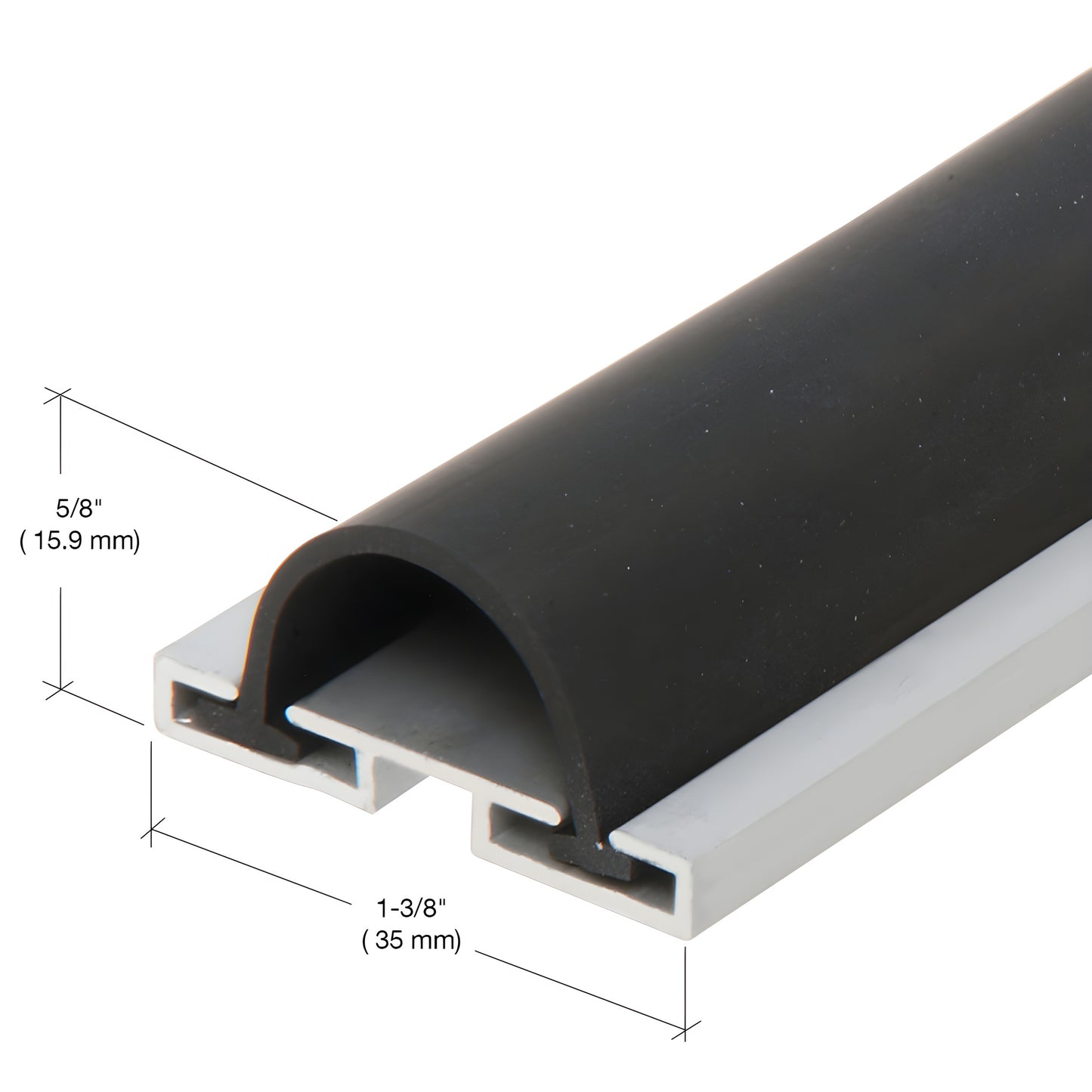 CRL 19NA36 aluminum door bottom with domed black vinyl bulb seal, for very large threshold gaps, 36 in.