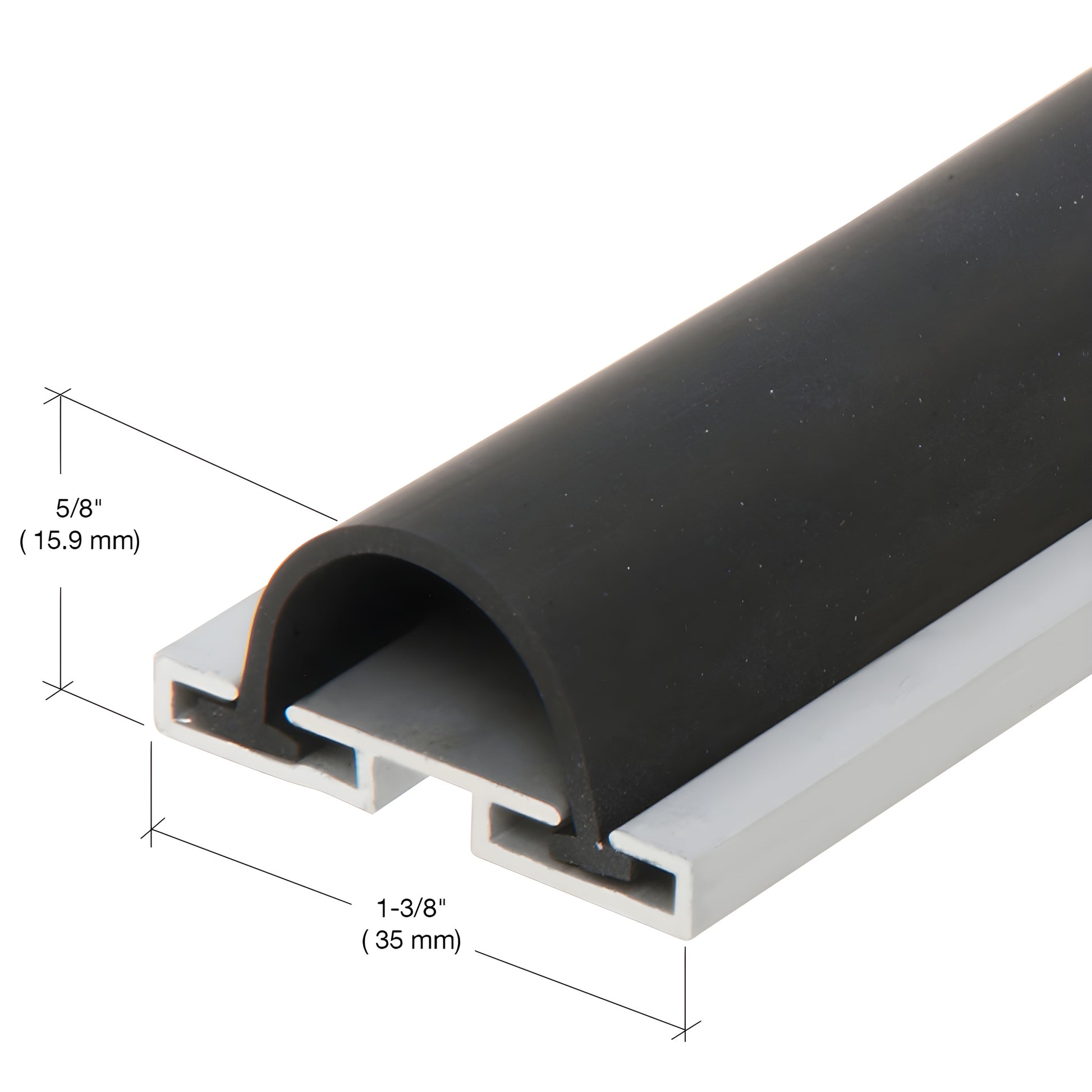 CRL 19NA36 aluminum door bottom with domed black vinyl bulb seal, for very large threshold gaps, 36 in.