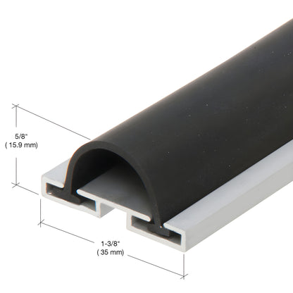 CRL 19NA36 aluminum door bottom with domed black vinyl bulb seal, for very large threshold gaps, 36 in.