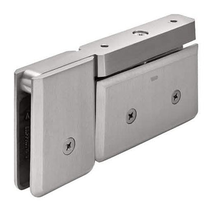 CRL Brushed Nickel Senior Prima Pivot Hinge with U-Clamp for glass doors - Top/Bottom Moun