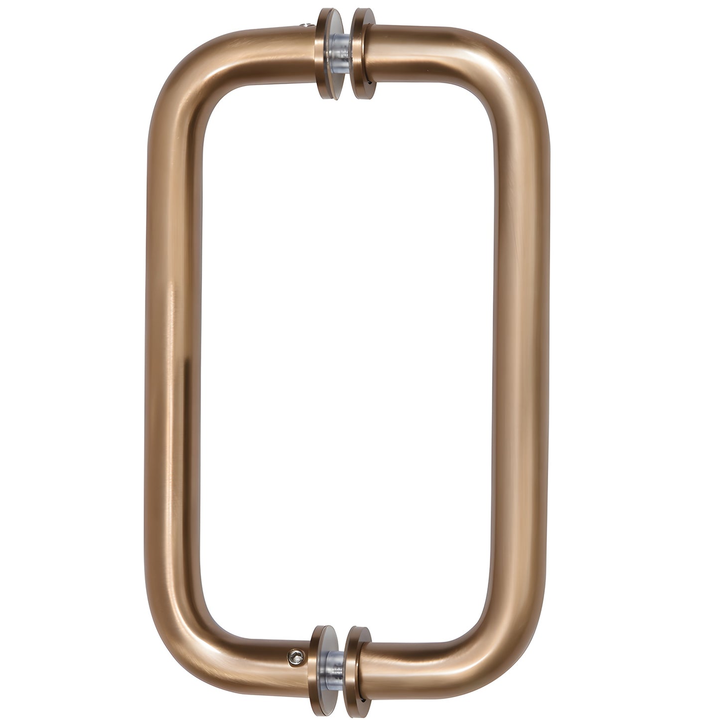 Dark brushed bronze solid brass 8 in. back-to-back rectangular shower door pull, 3/4 in. dia for 1/4-1/2 in. glass