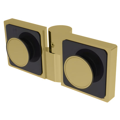Lugano LUG180RSB satin brass concealed glass door hinge, square profile for 8-10mm tempered glass, left-hand