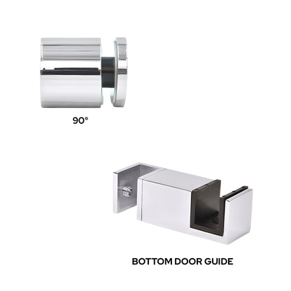 Colonia polished stainless steel 90 accessory kit with replacement bottom guide, SKU CLNACCKPS