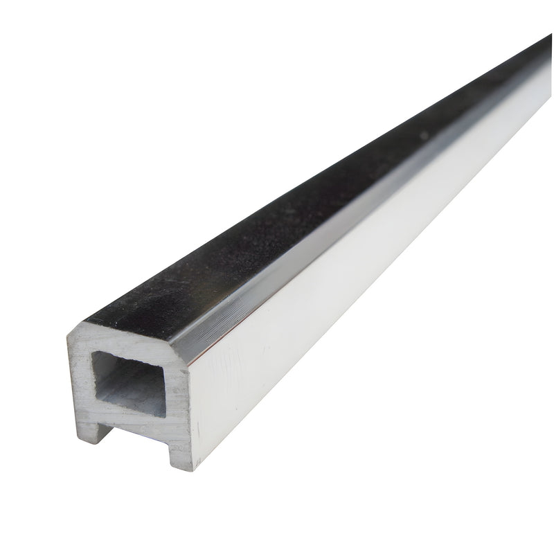 Polished chrome aluminum shower door threshold WBCHSQ, low-profile 78-3/4 in channel profile.