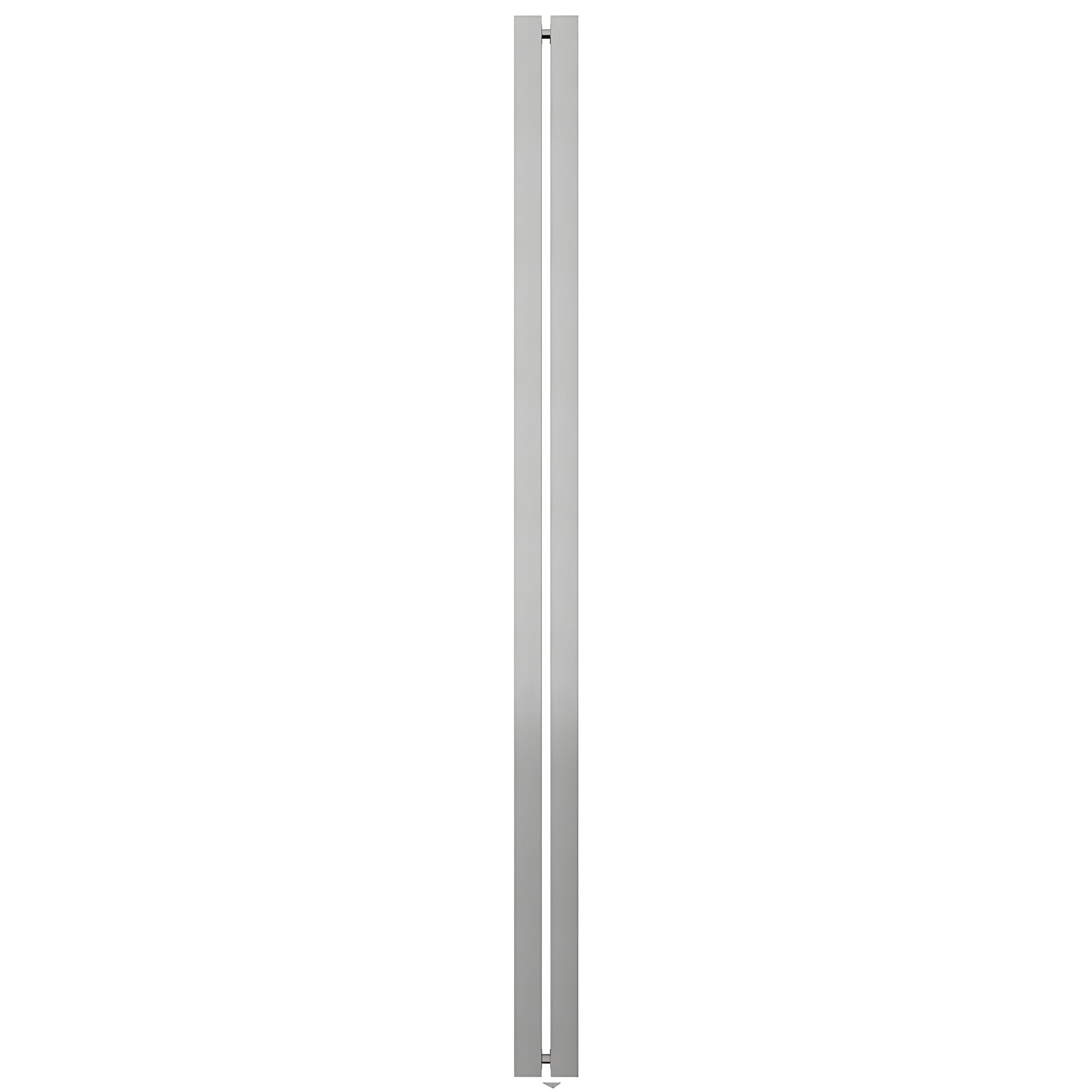 HPH600BS O-style brushed stainless steel square tubular shower handle, back-to-back pair for 3/8" (9.5mm) glass.