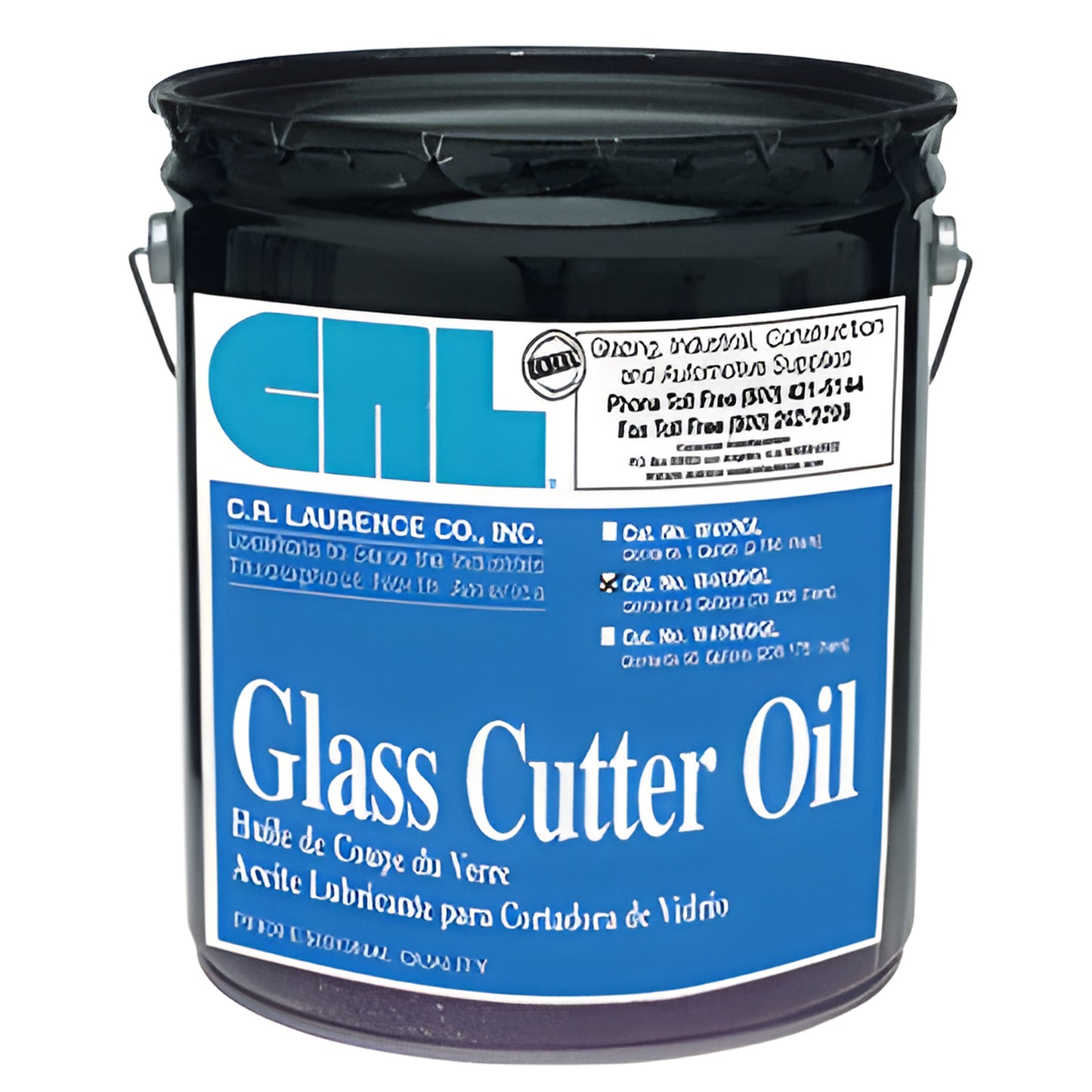 CRL Glass Cutter Oil 5-gallon black pail with blue label (SKU W4105GL)