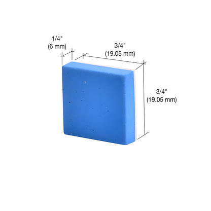 ENA34B blue EVA non-adhesive cling foam pads roll with paper liner, scored 3/4" pads, 1/4" thick