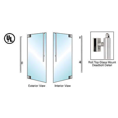 CRL-Blumcraft Left-Hand Roll-Top Glass Door Deadbolt Brushed SS