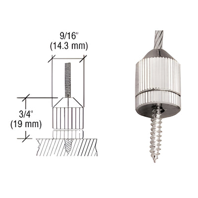 CRL Chrome Short Round Floor Base Fitting for Cable Display System