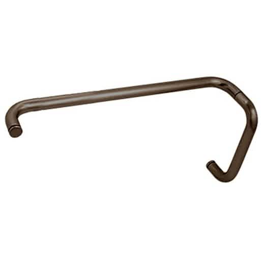 CRL Oil Rubbed Bronze 8\" Pull Handle & 18\" Towel Bar Combo, No Metal Washers