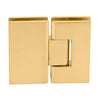 V1E180SB satin brass Vienna glass-to-glass shower hinge, solid brass for 3/8-1/2 (10-12mm) tempered glass