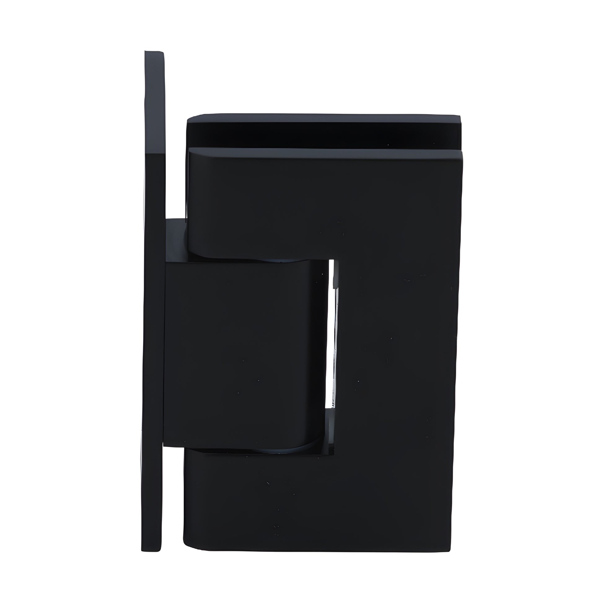 GEN344MBL Geneva adjustable matte black brass shower door hinge, square profile, fits 8-12mm glass