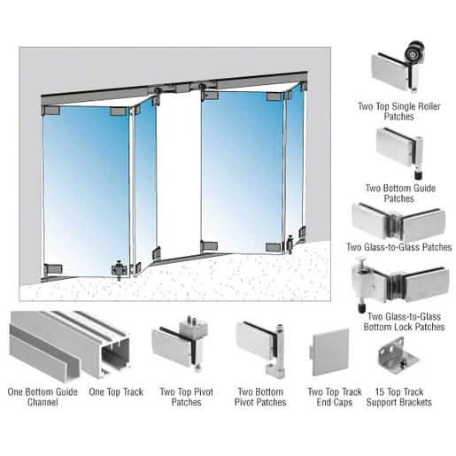 CRL Birmingham Series 2x2 Bi-Folding Door Kit - 118" sleek, durable door solution.