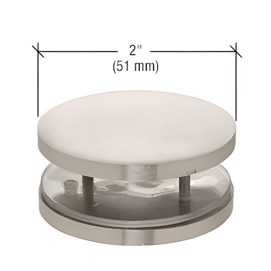 MFC31 polished stainless steel 2" (51mm) round mall front clamp for 3/8-3/4" tempered glass