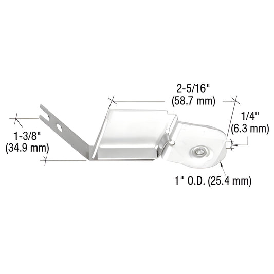 B634 aluminum spring tension roller with concave 1 in nylon wheel and 2-5/16 in housing - pack of 2