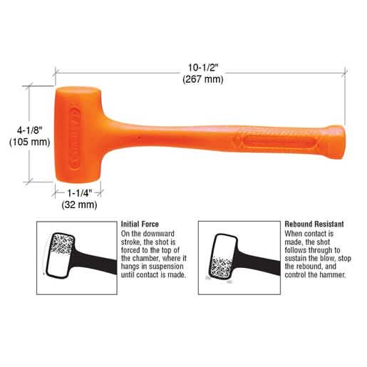 CRL 14 oz. Stanley No-Bounce Soft-Face Power Hitter - Durable, Efficient Tool