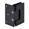 GEN044MBL matte black solid brass Geneva shower door hinge, wall-mount offset back plate for 8-12mm tempered glass.