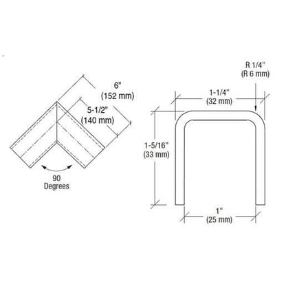 CRL Brushed Stainless 90° Corner for 11 Gauge Low Profile Cap Railings - Durable Finish