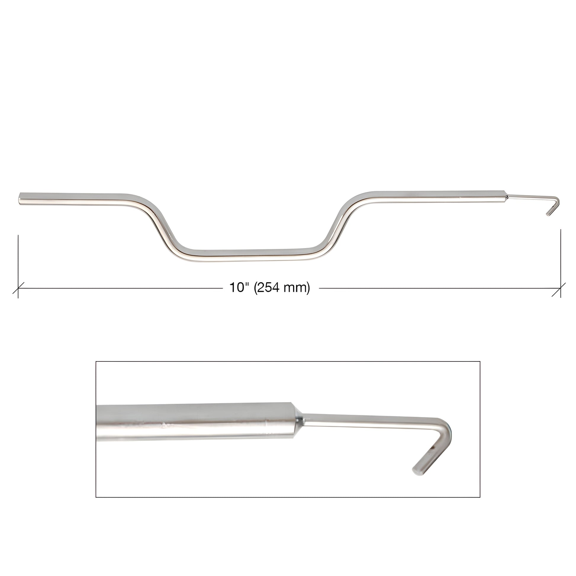 H3788 plated steel non-tilt spiral sash balance winding tool, 10 in long with wire hook end