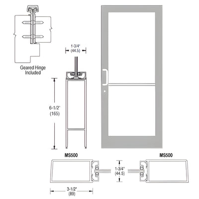 CRL-U.S. Aluminum Clear Anodized 400 3' x 7' Offset Storefront Door