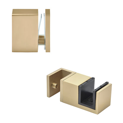 Brushed bronze Cavoli 90 accessory kit and bottom guide for sliding shower door, stainless steel. SKU CAVACCKBBRZ