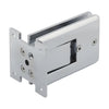 Polished chrome Atlas all-glass door hinge SKU ATL01CH - brass, double-acting, self-centering for 8-12mm tempered glass