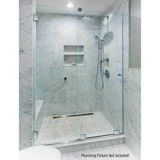 CRL Polished Chrome Essence Series Sliding Shower Door Kit with Squared Rollers