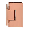 Rose gold brass Vienna shower door hinge, wall-mount short back plate for 3/8-1/2 glass (SKU V1E074RG)
