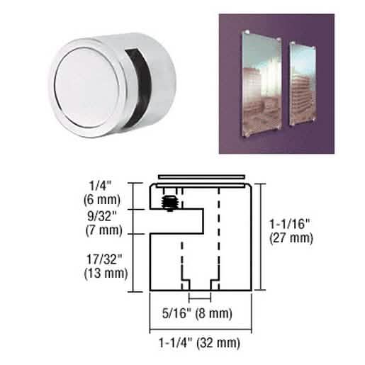 Sleek CRL Satin Chrome Edge Grip for secure 1/4" glass fit, durable and stylish.