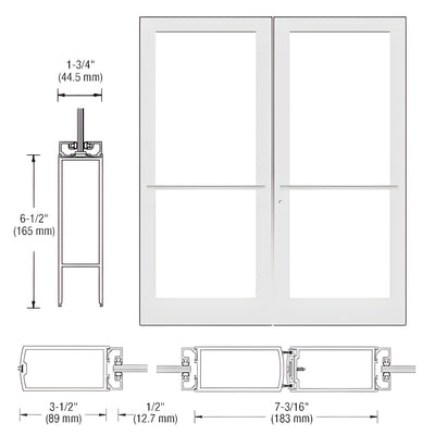 CRL-U.S. Aluminum Series 400 White KYNAR Center Pivot Entrance Doors