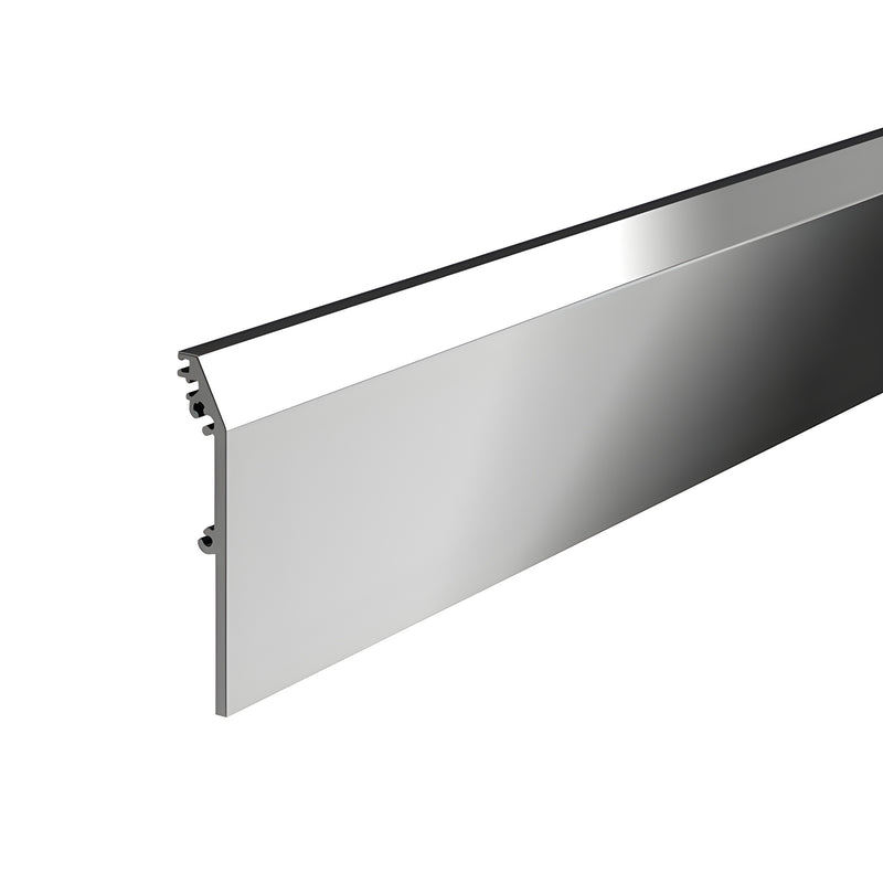 DRXSC4TPSC 4" tapered polished stainless steel cladded side cover for modular door rail, replaceable aluminum core