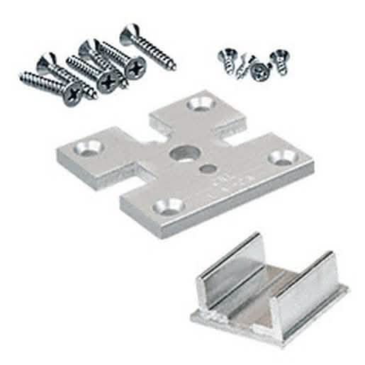 CRL 3-Way Satin Anodized Partition Post Base Plate Kit for 2"x2" Posts, up to 24"