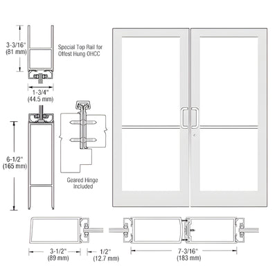 CRL-U.S. Aluminum Series 400 White KYNAR® Geared-Hinge Entrance Doors