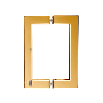 CRL Polished Brass 6x6 Square Tubing Back-to-Back Glass Door Pull