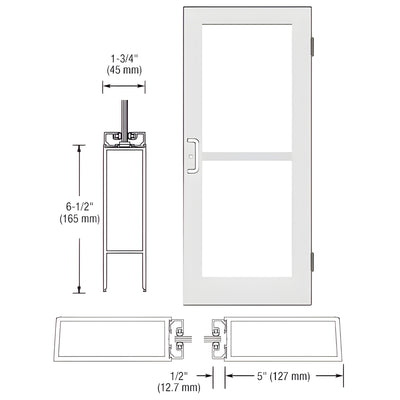 CRL-U.S. Aluminum Series 550 White KYNAR® Wide Stile Entrance Door