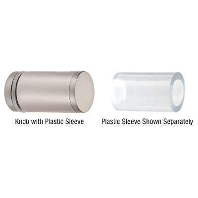 CRL Brushed Nickel Cylinder Style Single-Sided Shower Door Knob With Plastic Sleeve