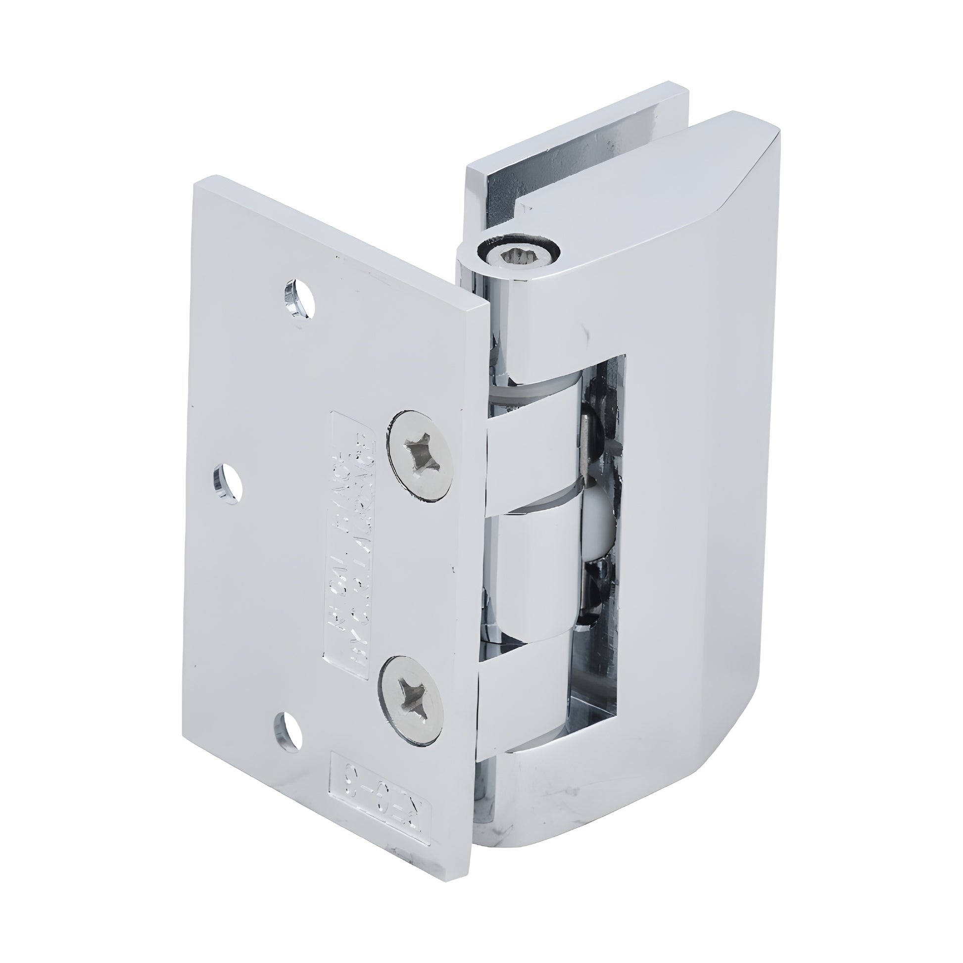 REG037CH polished chrome adjustable wall-mount brass shower hinge, self-centering, for 8-10mm glass