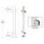 CRL 42 in Polished Stainless Steel 180° Square Clamp Glass Railing Kit