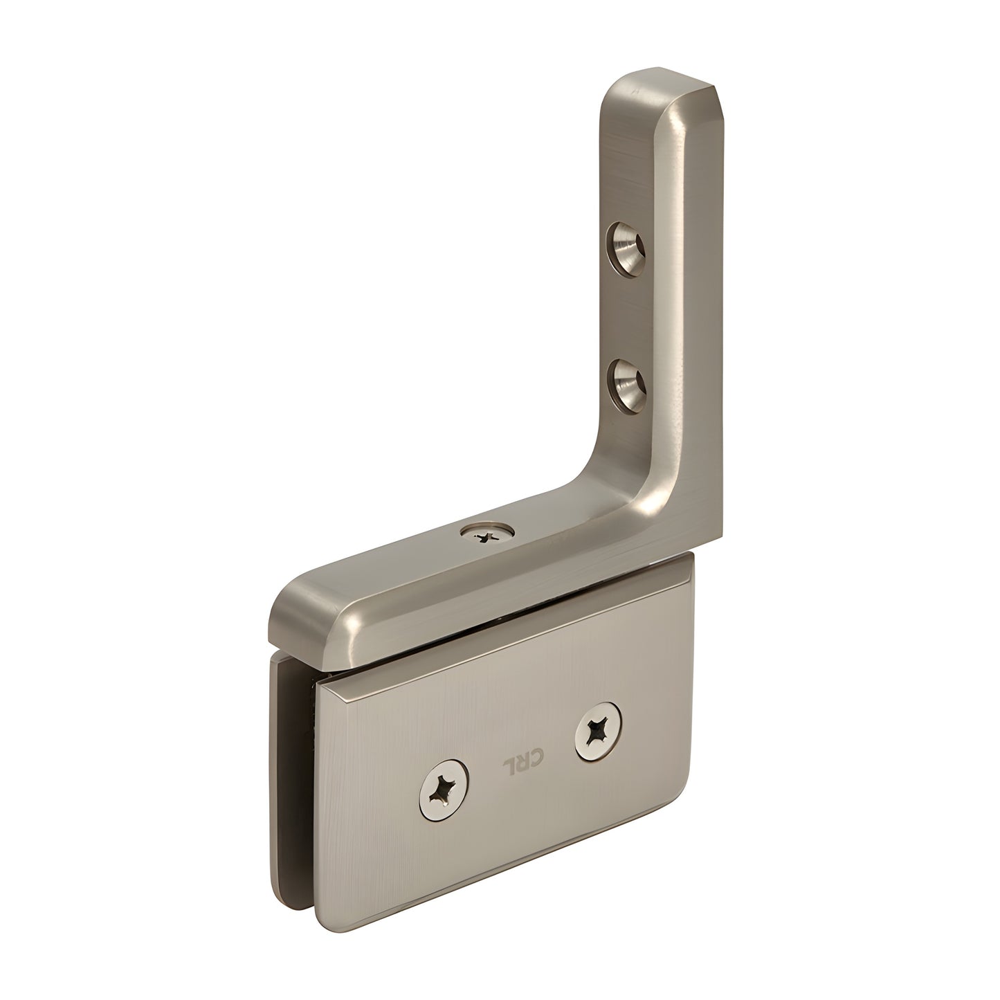 CRL Prima PPH03BN brushed-nickel pivot hinge for 8-10mm tempered glass shower door, L bracket wall mount