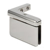 Polished nickel Prima pivot hinge for 8-10mm glass shower door, beveled brass, left-hand wall-mount - SKU PPH05LPN