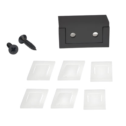 Matte black CRL2940MBL bottom guide with white adjustable nylon insert for 5/16-1/2 (8-12mm) sliding glass doors.