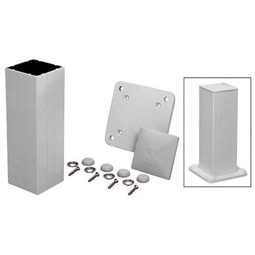 CRL Metallic Silver 4x4 Surface Mount Post Kit, 48'' Long - Durable and Stylish Design