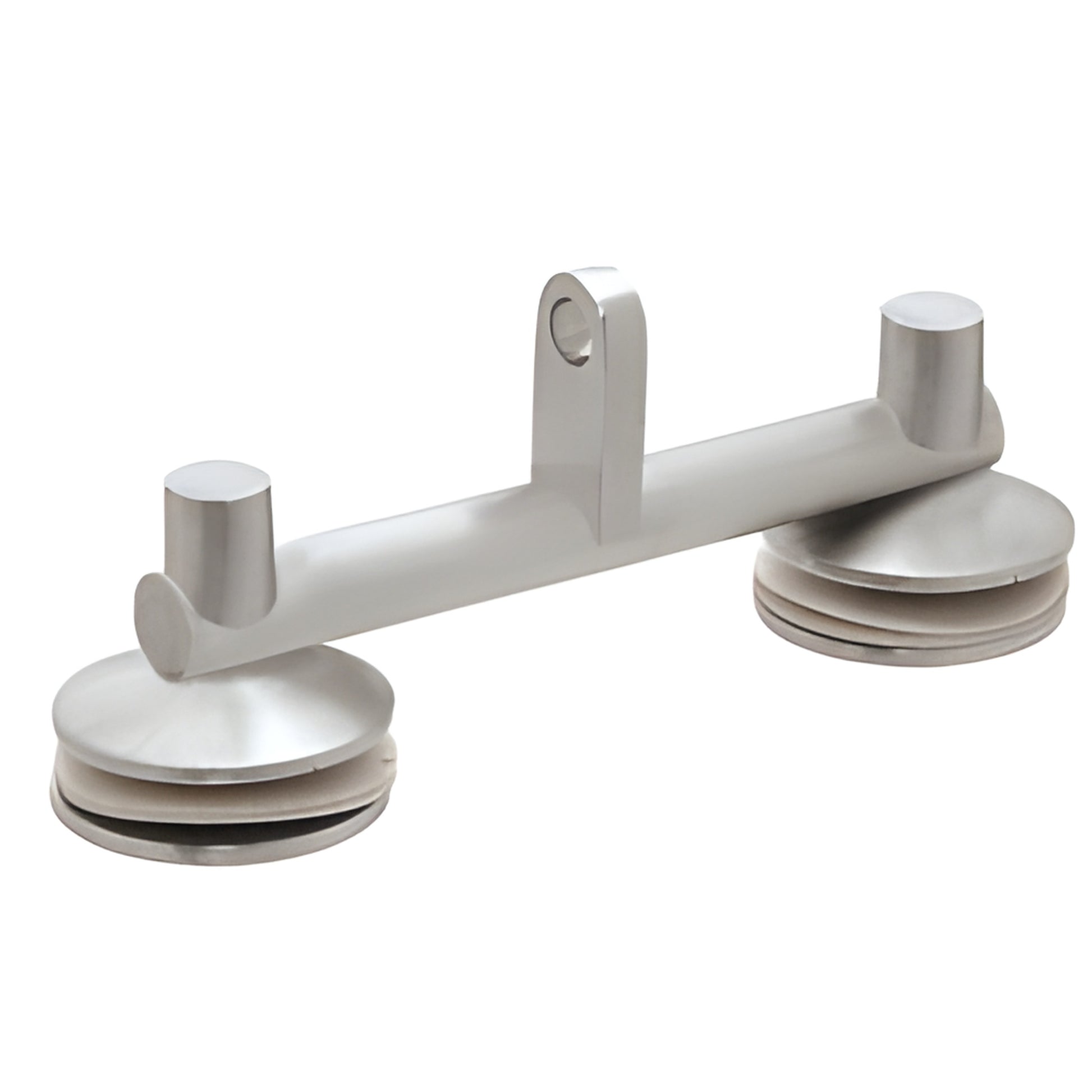 Stainless 316 glass awning support bar with two rubber-sealed mounts, SKU GAS122BS