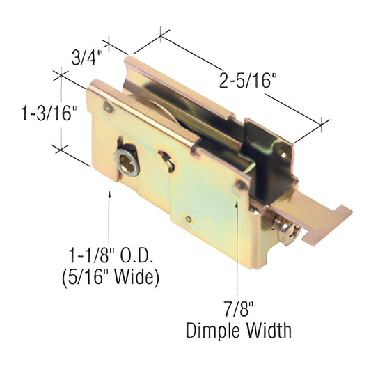 D1523 adjustable steel sliding glass door roller assembly with 1-1/8" concave steel wheel and 7/8" dimple width.
